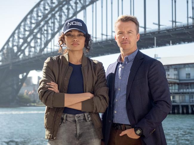 Olivia Swann as NCIS Special Agent Captain Michelle Mackey and Todd Lasance as AFP Liaison Officer Sergeant Jim 'JD' Dempsey in NCIS: Sydney.