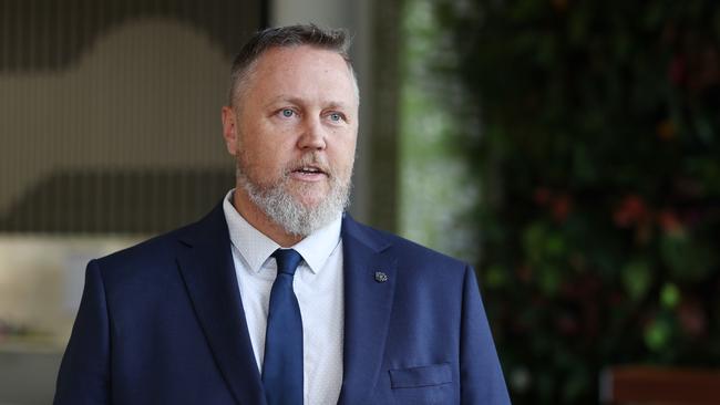 Cairns Regional council deputy mayor Brett Olds chaired a special meeting for councillors to vote for Ken Gouldthorp to become the council's next chief executive last October. Picture: Brendan Radke