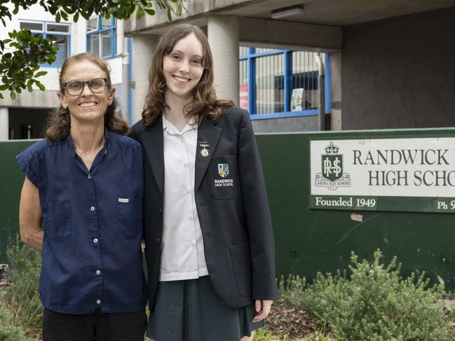 Kathi Spinks, pictured with her daughter Ursela Sullivan 17, is mystified by the dominance of single-sex schools. Picture: Daily Telegraph / Monique Harmer