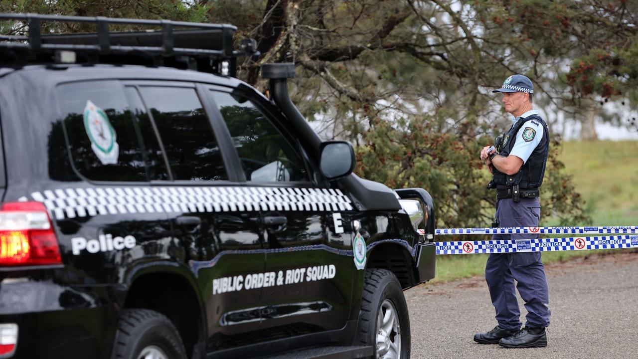 The Riot Squad were also brought in to help conduct line searches. Picture: NCA NewsWire / Damian Shaw