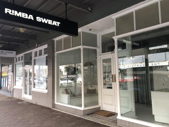 The closed Rimba Sweat infra-red sauna studio on Pittwater Rd, Manly, on Friday. Picture: Jim O’Rourke