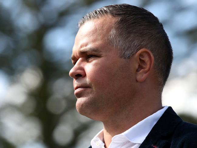 BRISBANE, AUSTRALIA - AUGUST 26: Brisbane coach Anthony Seibold speaks to the media during a Brisbane Broncos NRL media opportunity at the Clive Berghofer Centre on August 26, 2020 in Brisbane, Australia. (Photo by Jono Searle/Getty Images)