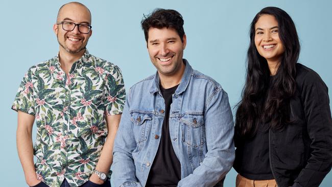 Cameron Adams, cliff Obrecht and Melanie Perkins, Canva’s co-founders.