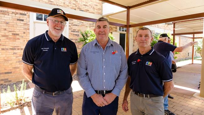 (Left to right) Murweh Shire Council Councillor Red Alexander, Mayor Shaun Radnedge and Councillor Robert Eckel at the Charleville RSL Remembrance Day service. Optix Photography: Supplied.