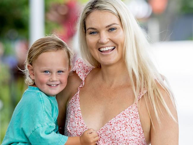 Gretel Bueta with son Bobby, 2, is pregnant agiain. Picture by Luke Marsden.