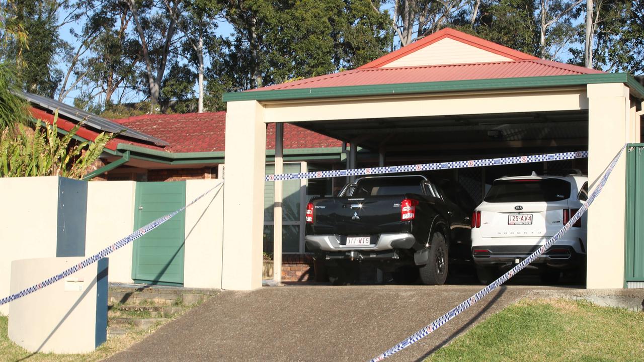 Police at the scene, investigating a suspicious death at 7 Chiffley Place Arundel. . Picture Glenn Hampson