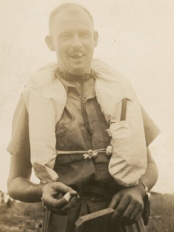 Jackson after trekking for two weeks to safety after his plane was shot down. Picture: Australian War Memorial.