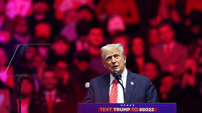 President-Elect Donald Trump speaks at his victory rally at the Capital One Arena on January 19. Picture: Scott Olson/Getty Images/AFP