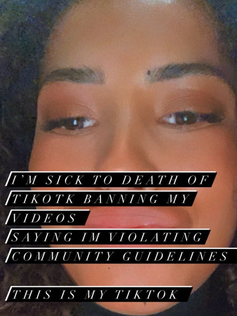 She shared her frustration saying she was ‘sick to death’ of TikTok banning her. Picture: Instagram/amberrosegill
