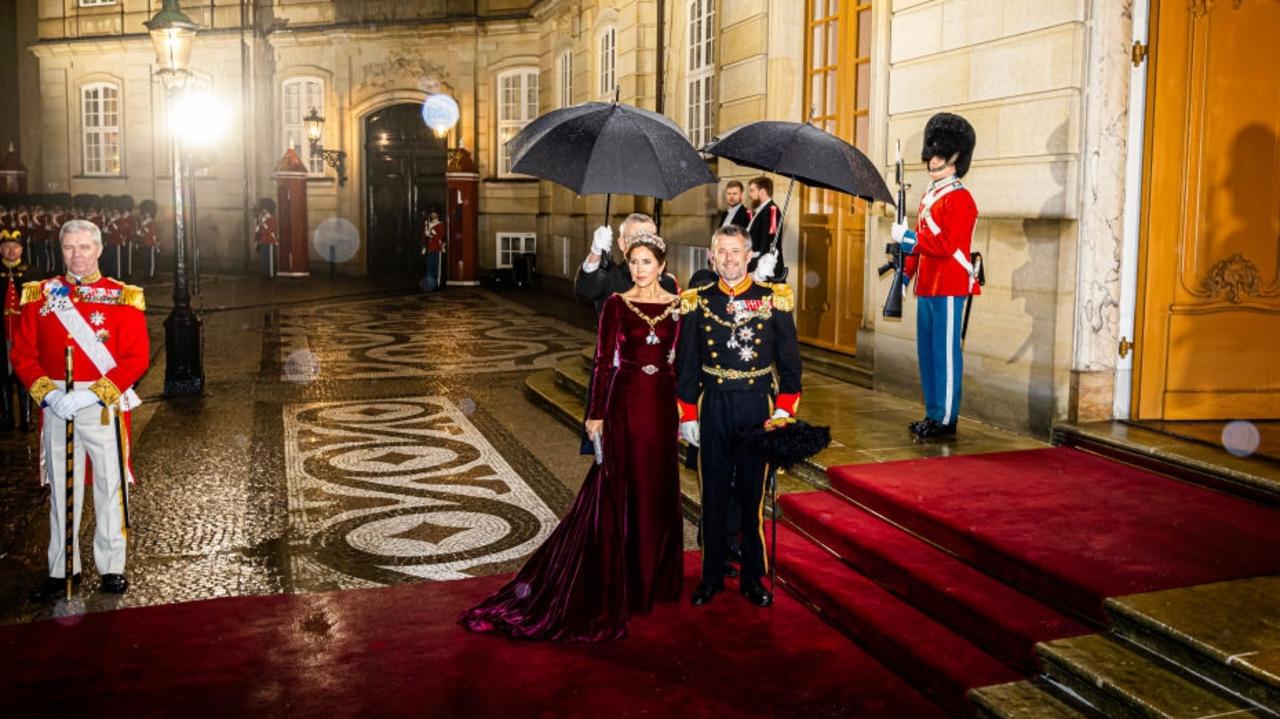 Crown Princess Mary of Denmark and Crown Prince Frederik of Denmark arrive at Amalienborg Palace for the traditional new year reception on January 1, 2024 in Copenhagen, Denmark. Picture: Patrick van Katwijk/Getty Images