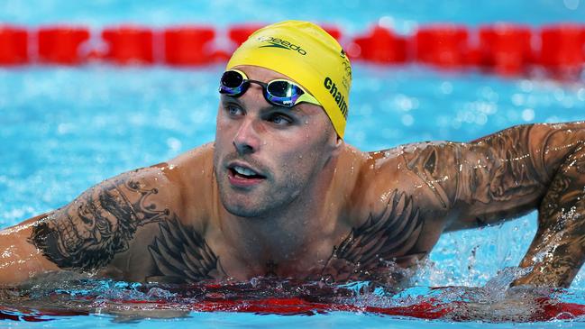 NANTERRE, FRANCE - JULY 30: Kyle Chalmers of Team Australia  reacts after competing in the Men's 100m Freestyle Semifinals on day four of the Olympic Games Paris 2024 at Paris La Defense Arena on July 30, 2024 in Nanterre, France. (Photo by Sarah Stier/Getty Images)