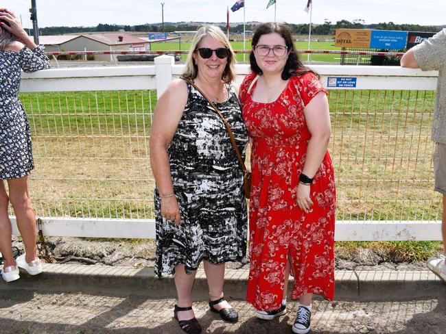 Lynn Longstaff and Jaz Longstaff having an action-packed day at the Ladbrokes Stony Creek Cup on Sunday, March 09, 2025. Picture: Jack Colantuono