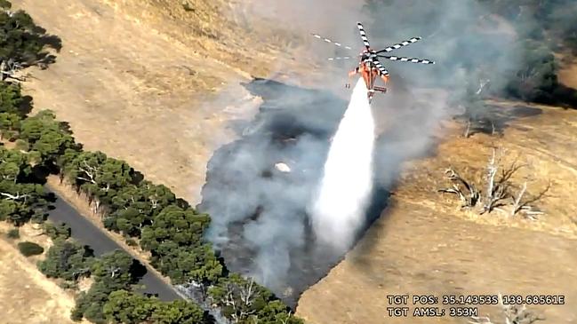 Thermal imaging cameras capture firefighting efforts in the Cherry Gardens blaze. Pic: supplied