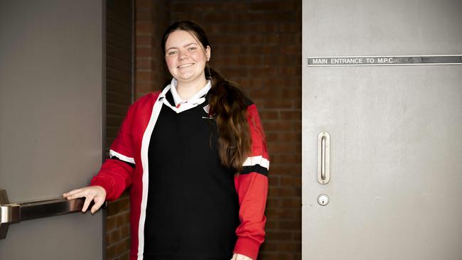 Cherrybrook Technology High School HSC student Leah-Cherie Holt after finishing the 2023 Maths Standard 2 exam – a test she found “fair”, but wordy. Picture: Daily Telegraph / Monique Harmer