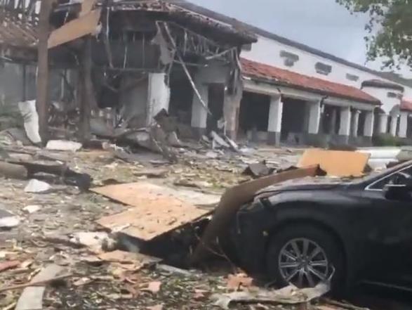 Gas explosion sends debris flying hundreds of metres in Florida.