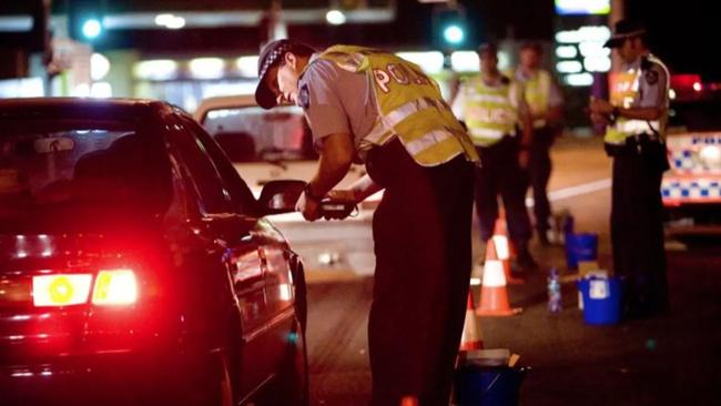 Queensland police officers conduct a random breath testing operation. Picture: Supplied