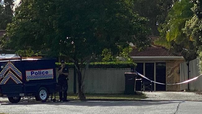 The crime scene at Narangba where a woman was murdered. Photo: Peter Wallis