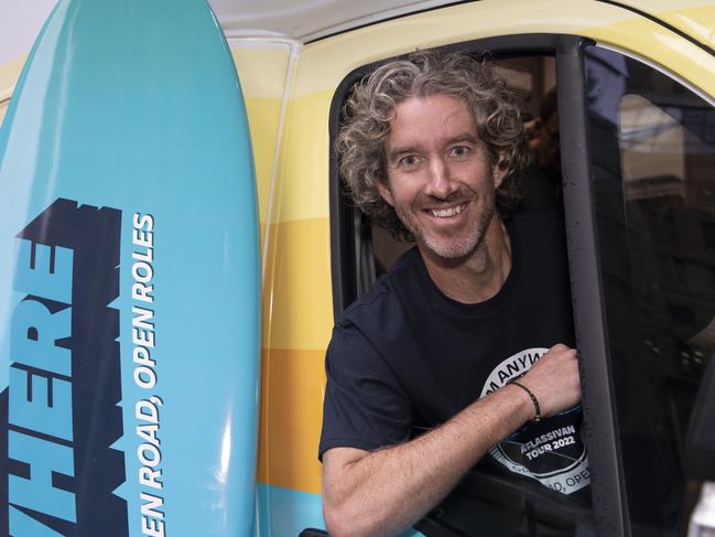 Atlassian co founder Scott Farquhar in its branded recruitment RV