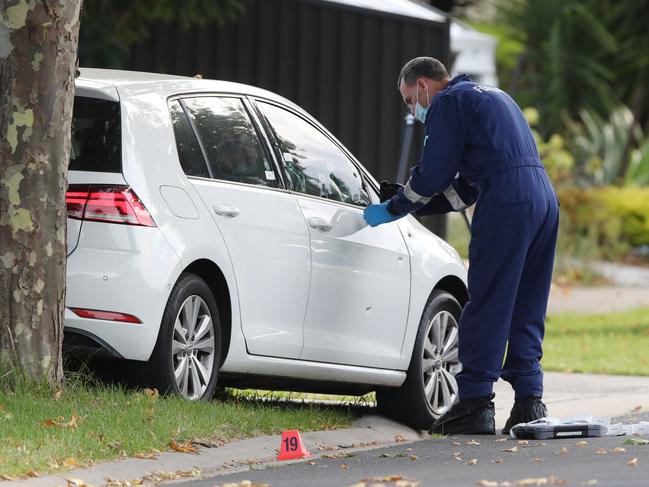 Police at the scene of a shooting on January 10. Picture: David Crosling