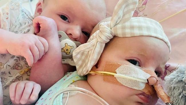 Hannah Joy Camm and Haylee Jade Camm were diagnosed with sepsis and meningitis when they were about two weeks old.