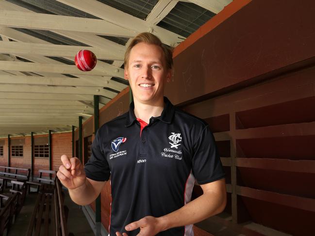 Matthew Grose snared seven wickets in Yarraville’s win over Melton. Picture: Hamish Blair