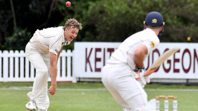 Norths bowler Connor Sully Sci-Fleet Motors club cricket competition between Valley and Norths Saturday October 1, 2022. Picture: John Gass