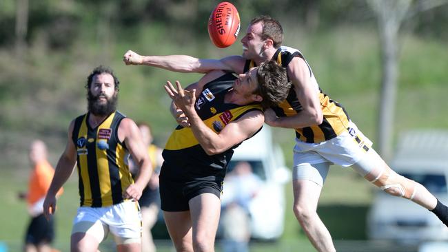 Woori Yallock v Upwey Tecoma in a finals stoush at Healesville. Picture: Lawrence Pinder