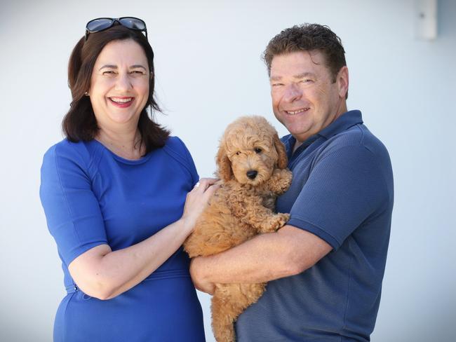 Premier Annastacia Palaszczuk with her former partner Shaun Drabsch. Picture: Jamie Hanson