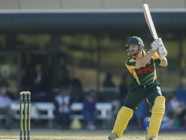 South East Cricket Association: Brighton Union v Bentleigh ANA. Darian Kuzma (Brighton). Picture: Valeriu Campan