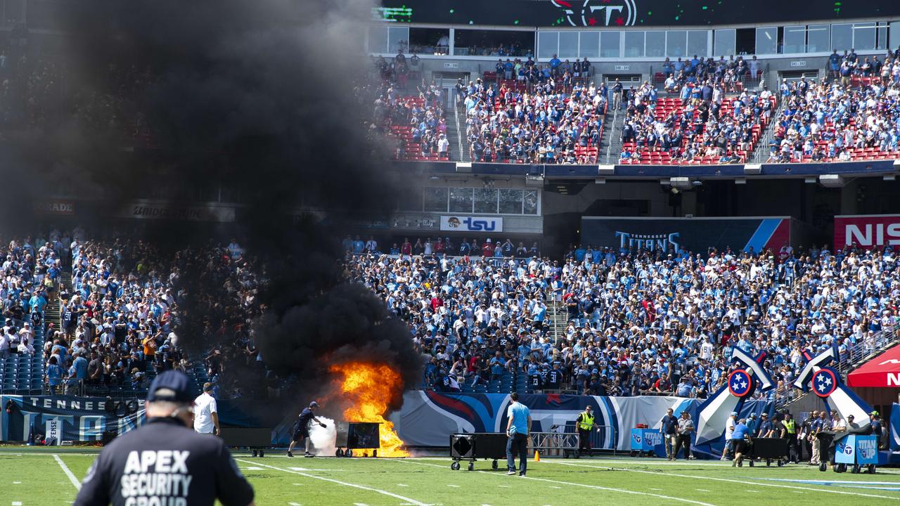 Pre-game NFL display at Tennessee Titans vs Indianapolis Colts game results  in fiery inferno - ABC News