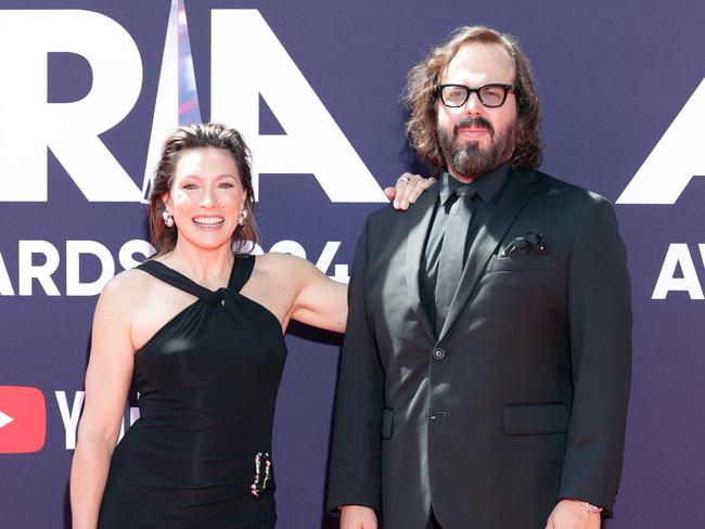 SYDNEY, AUSTRALIA - NewsWire Photos - 20 NOVEMBER, 2024:Actress Claudia Karvan and Angus SampsonAre pictured as they arrive on the red carpet for the 2024 ARIA Awards at Sydney's Hordern Pavilion. Picture: NewsWire / Christian Gilles