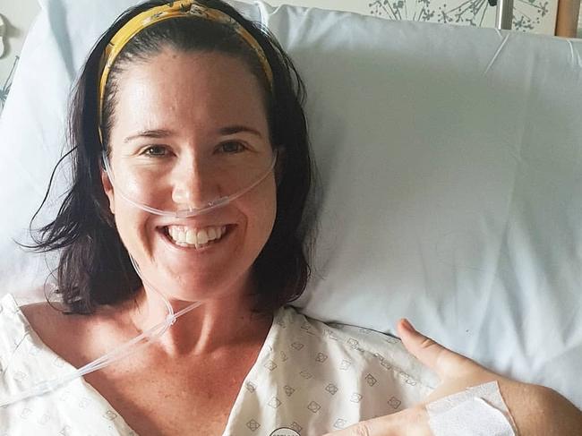 Kate Stephens after surgery to remove her cervix post cancer diagnosis.