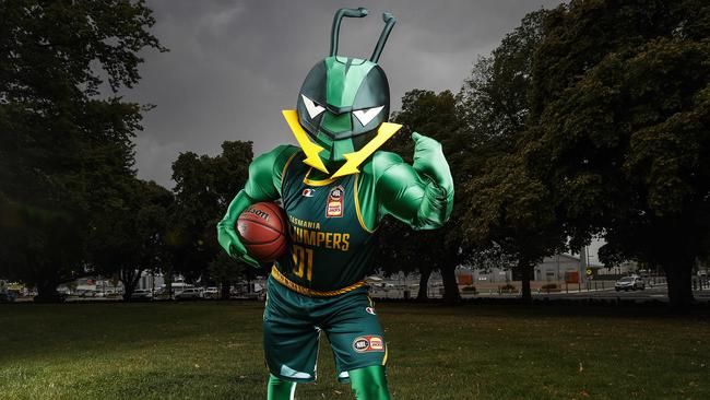 The Tasmania JackJumpers mascot and the team will start their NBL journey on the road. Picture: Zak Simmonds