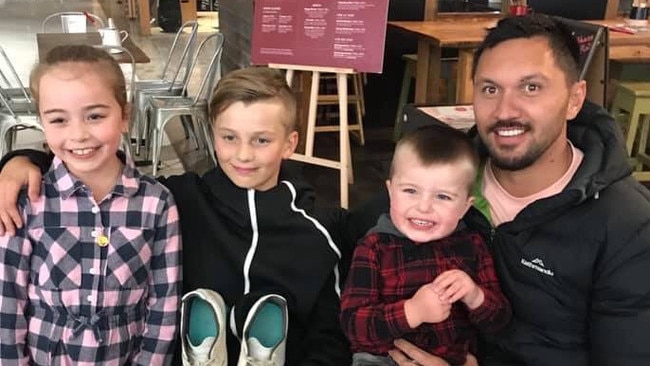 Jordan Rapana with young fan Brayden and family on his birthday.