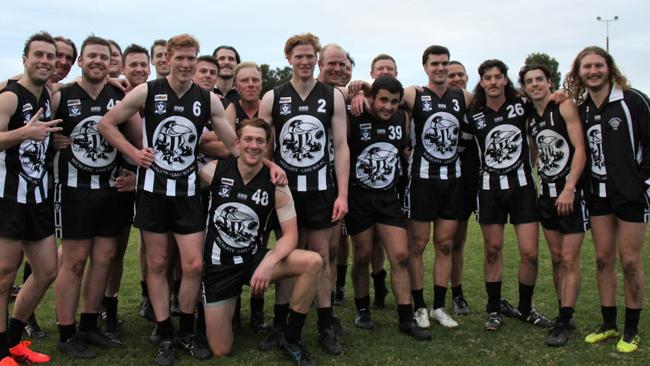 The Wickliffe/Lake Bolac team earlier this season. Picture: Wickliffe/Lake Bolac Football Club.