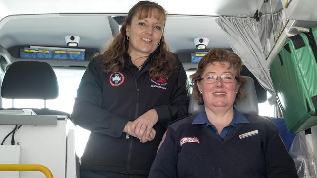 Paramedics Olga Bartasek and Dee McDonellat the Gisborne ambulance station. Picture: Luis Enrique Ascui