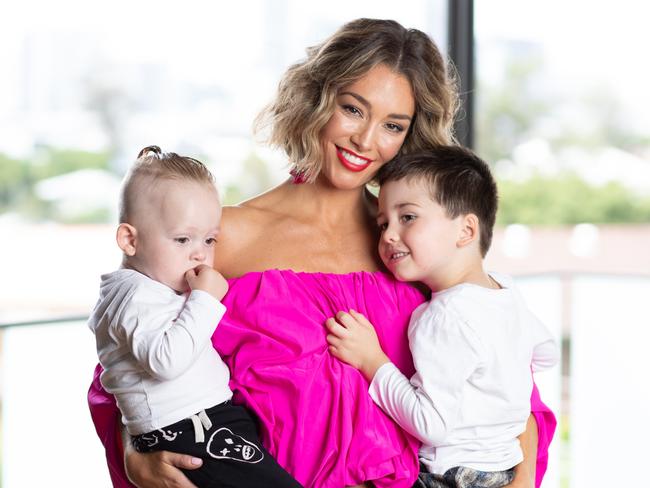 Erin McNaught with her boys Ennio and Evander when they were younger. Picture: Luke Marsden.