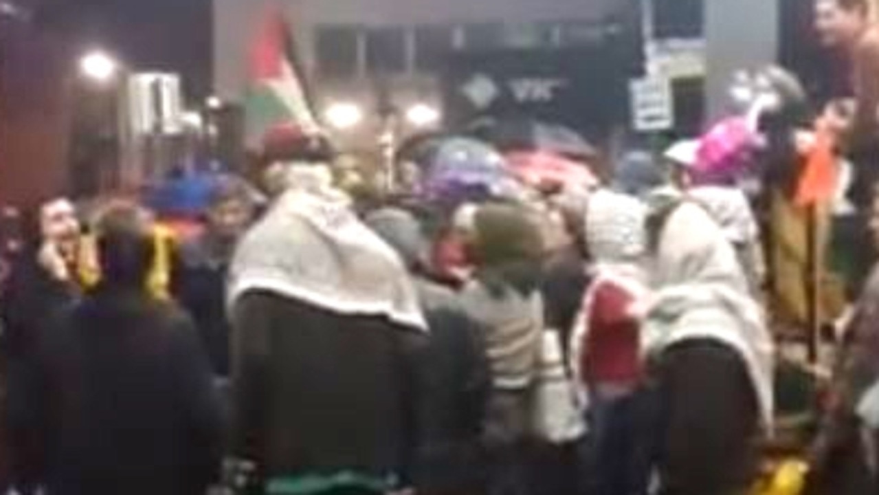 Watch: Pro-Palestinian activists storm Jewish event at Brisbane pub