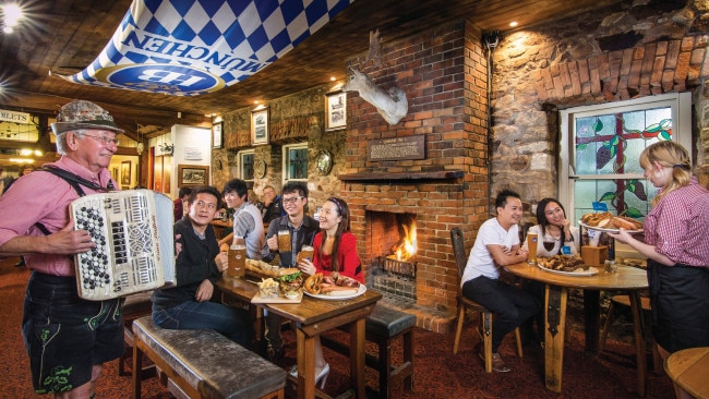 <p><span>9/16</span></p><h2>This may look like a beer hall in Germany ...</h2><p>But this is the town of Hahndorf in South Australia. Located just half an hour from Adelaide, Hahndorf is a contemporary village proud of its German heritage. Stroll the tree-lined main street and discover butcher, baker and candlestick makers, shops, galleries and studios, a cheese maker, leathersmith, jeweller, a craft brewery, winery cellar doors, gin distillery, chocolatier, traditional sweet shops, German-style pubs, multicultural restaurants and caf&eacute;s. Photo: Tourism Australia</p>