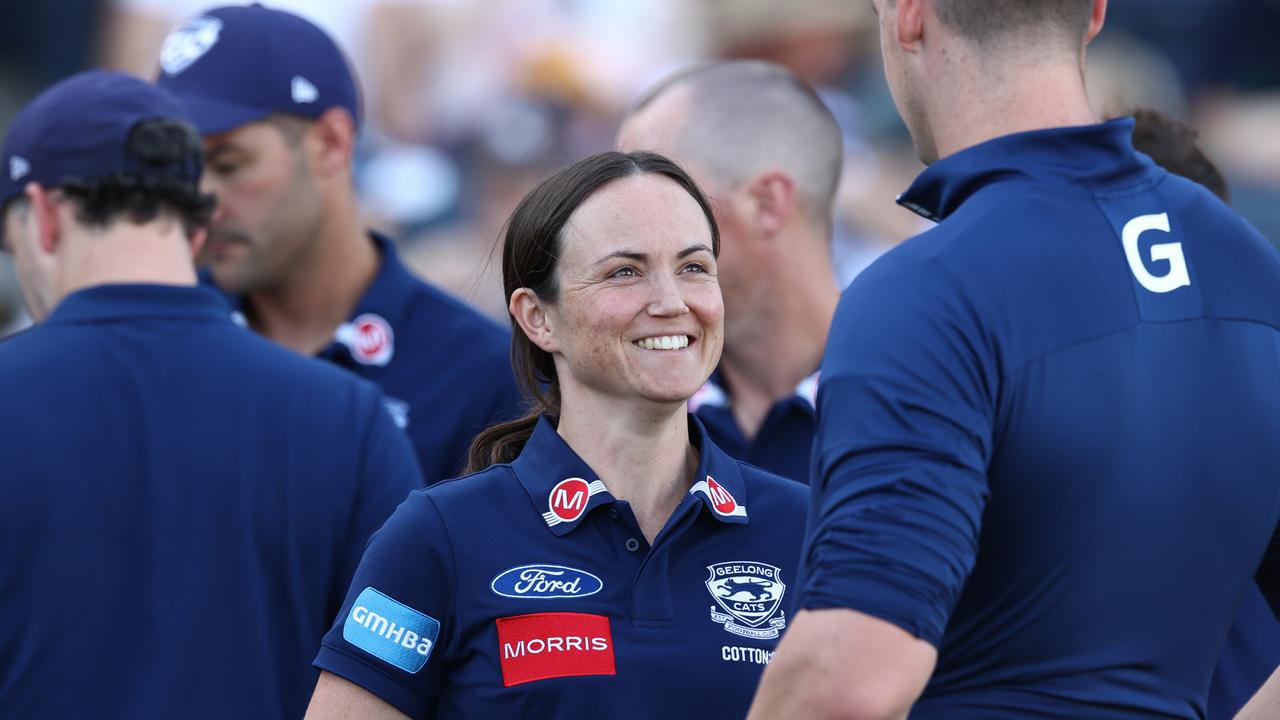 Pearce has taken a job with the Geelong men’s side that means she can’t commentate Friday nights. Pic: Michael Klein