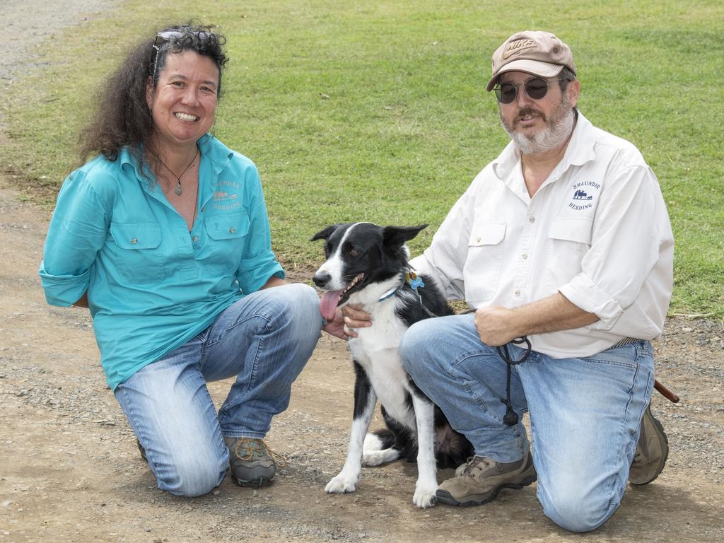 Dimity and Martyn Powell with Drift on day 3 of the Toowoomba Royal Show. Sunday, March 27, 2022. Picture: Nev Madsen.