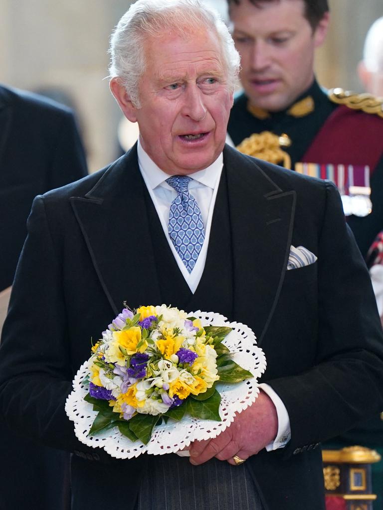 Prince Charles at he Royal Maundy Service last Thursday, shortly after his secret meeting with Harry. Picture: Arthur EDWARDS / POOL / AFP