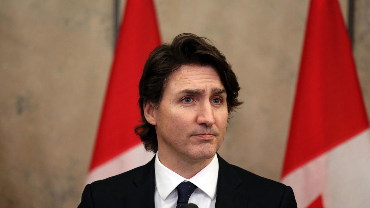 Canada's Prime Minister Justin Trudeau speaks with reporters during a news conference on Parliament Hill. Picture: AFP.