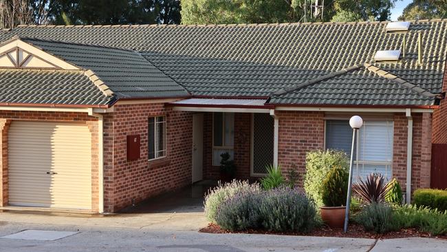 A townhouse in Togo Place, in the ACT suburb of Gordon, where Manfred Uhle allegedly murdered his wife. Picture: Blake Foden