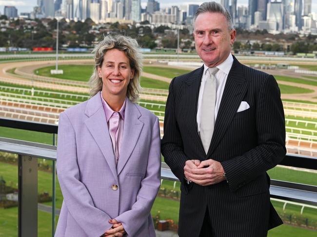 Future VRC chief executive Kylie Rogers with VRC chair Neil Wilson. Picture: Joel Strickland