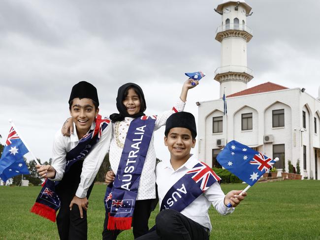 DAILY TELEGRAPH 16TH JANUARY 2025Pictured at Marsden Park Mosque is Nauman Faisal, Fiaqa Tariq and Adeeb Tariq.The mosque is very proud of its annual Australia Day celebration. Picture: Richard Dobson