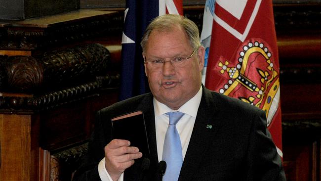 Lord mayor Robert Doyle says he is always nervous about New Year’s Eve celebrations in the city. Picture: Andrew Henshaw