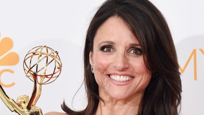 LOS ANGELES, CA - AUGUST 25: Actress Julia Louis-Dreyfus, winner of the Outstanding Lead Actress in a Comedy Series Award for Veep (Episode: "Crate"), poses in the press room during the 66th Annual Primetime Emmy Awards held at Nokia Theatre L.A. Live on August 25, 2014 in Los Angeles, California. Jason Merritt/Getty Images/AFP == FOR NEWSPAPERS, INTERNET, TELCOS & TELEVISION USE ONLY ==