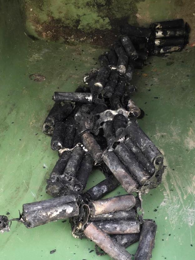 The local council has said batteries are to blame for the blazes, and urged residents to dispose of the common item properly. Picture: Facebook