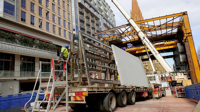 Workers at the City Square site. Picture: Ian Currie